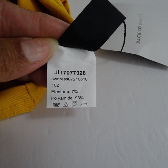 Shein Curve Basics Yellow Bodycon 3/4 Sleeve Dress Women Size OXL 12 NEW - Picture 5 of 11